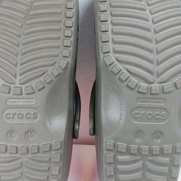 Crocs Men\'s Olive Green Classic Adjustable Crosslite Slip-On Casual Clogs Sz 8